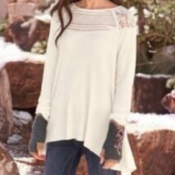 Sundance Tops - Sundance Invoke Serenity Lace Thermal Tunic